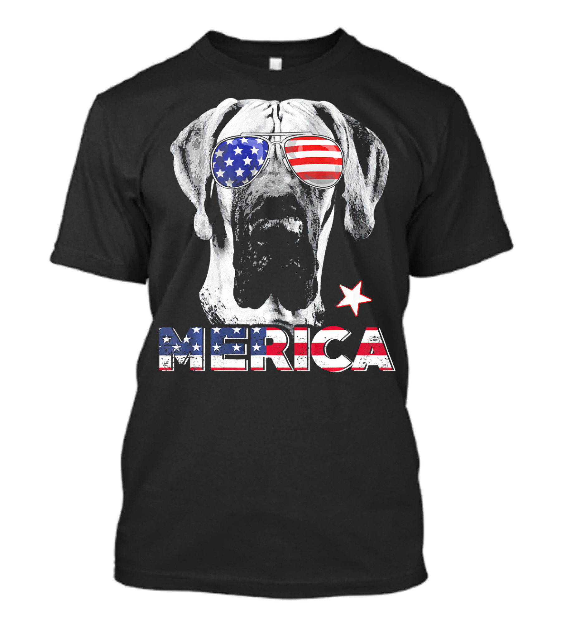 Great Dane 'Merica American Flag Sunglass Star T-Shirt
