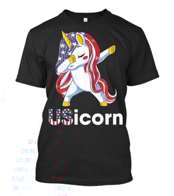USA Flag Dabbing Unicorn USicorn Dress Stuff T-Shirt
