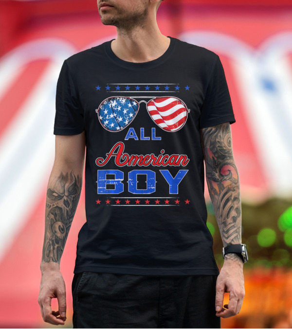 Premium T-Shirt: All American Boy 4th of July Family Matching T-Shirt All American Boy 4th of July Family Matching T-Shirt