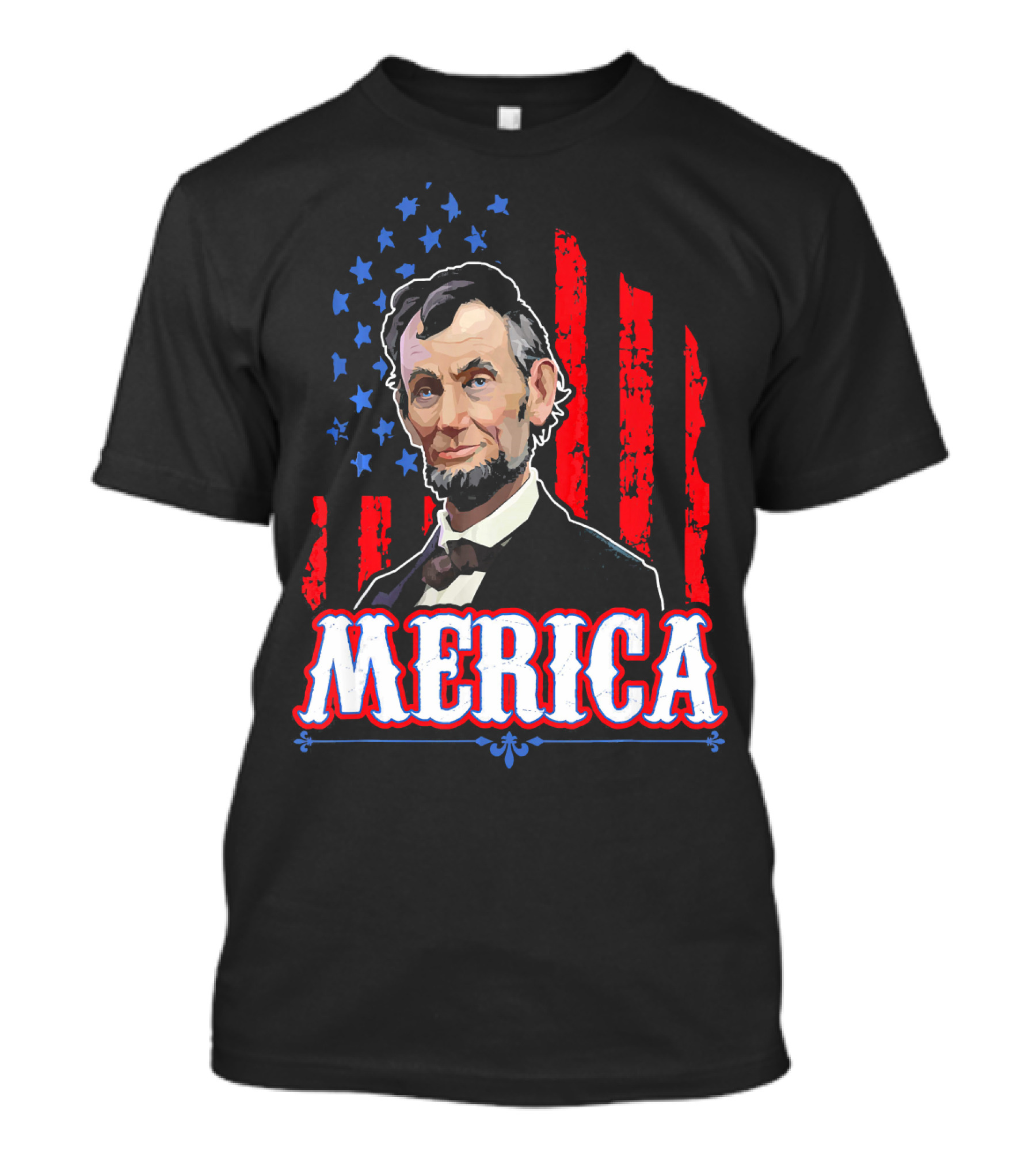 Abraham Lincoln Merica USA Flag T-Shirt
