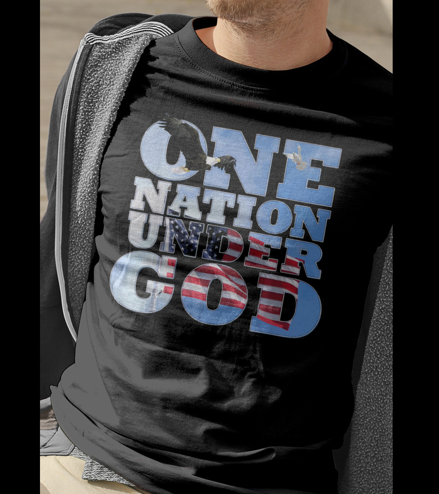 One Nation Under God USA Flag Bald Eagle T-Shirt