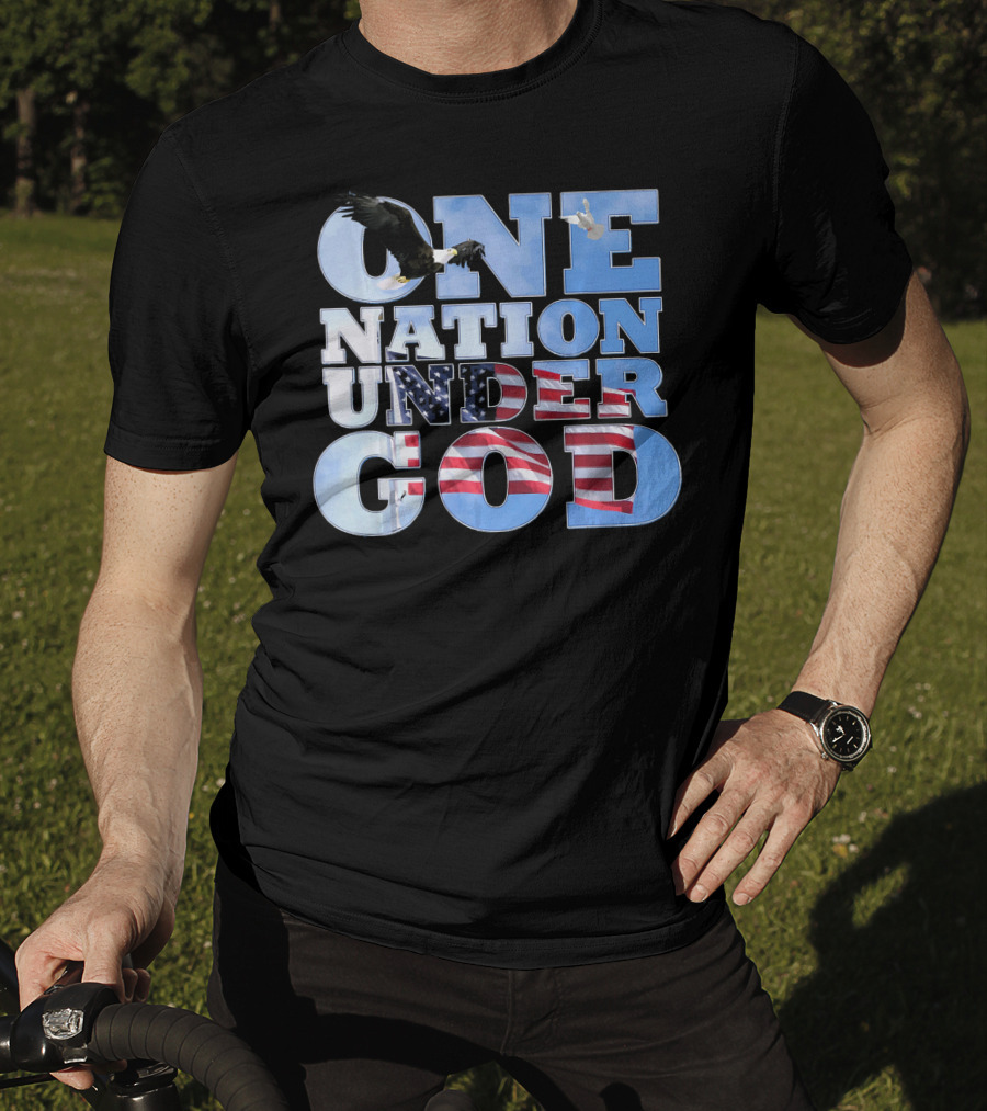 One Nation Under God USA Flag Bald Eagle T-Shirt