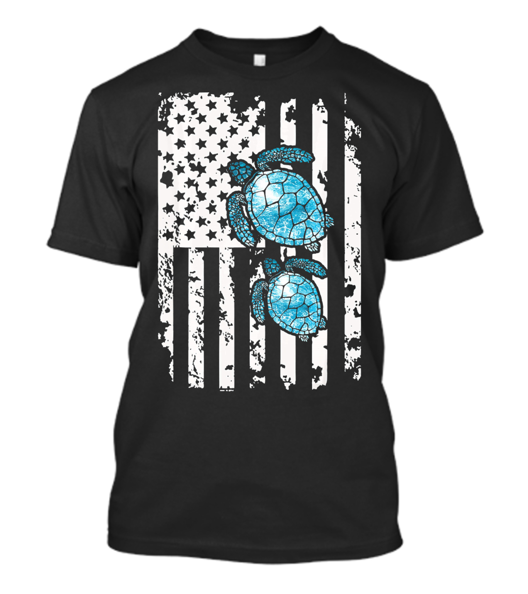 SEA Turtle SEA Turtle American Flag T-Shirt