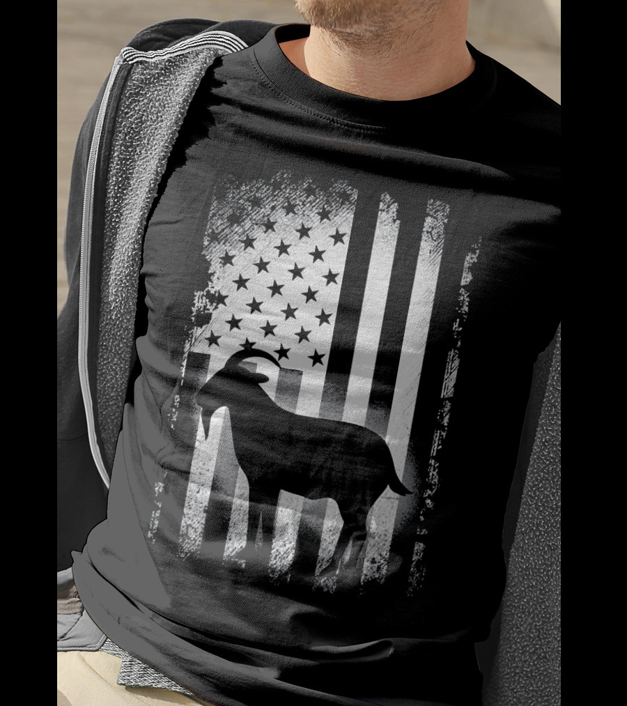 Goat American Flag USA Patriotic Silhouette T-Shirt