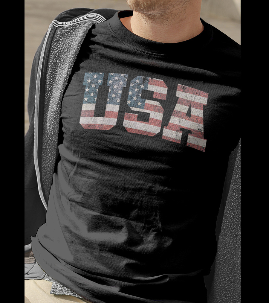 USA Flag Patriotic Vintage Look T-Shirt