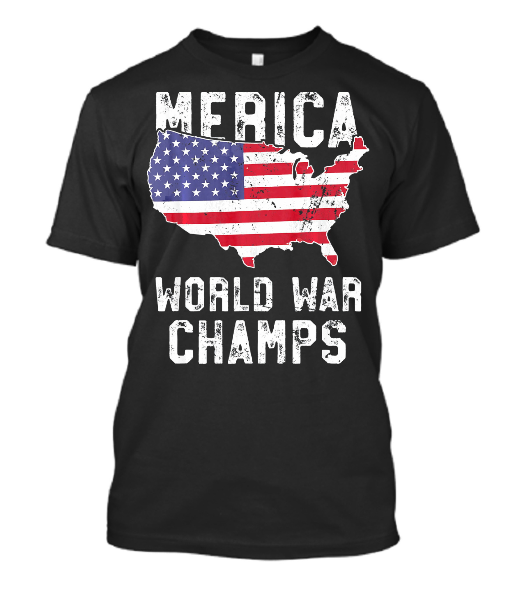 Merica World War Champs Map With American Flag T-Shirt