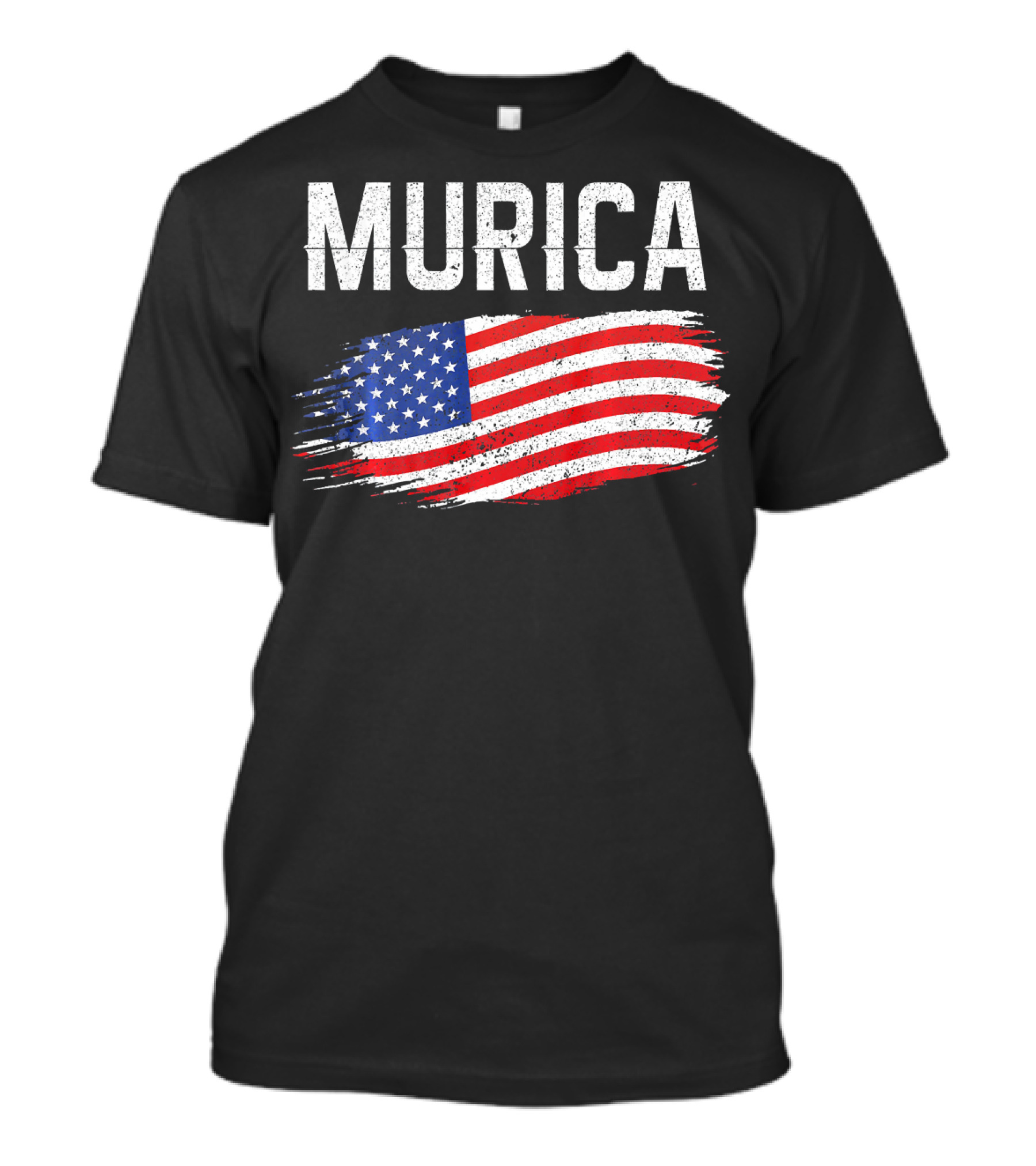 Murica Distressed Brushstroke American Flag T-Shirt