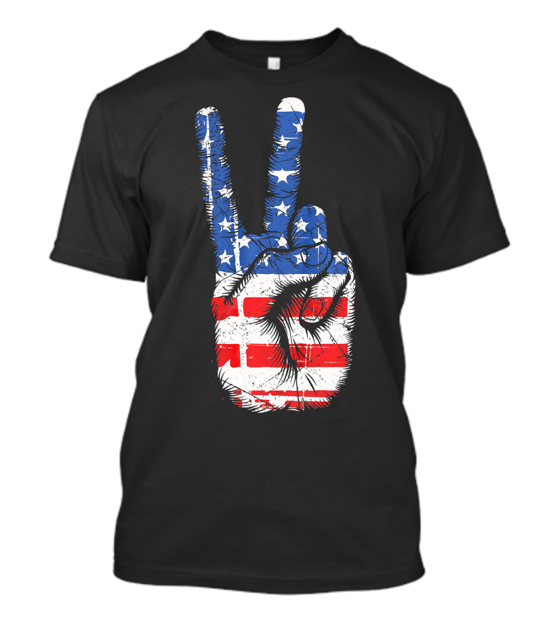 American Flag Peace Sign Hand Gesture T-Shirt