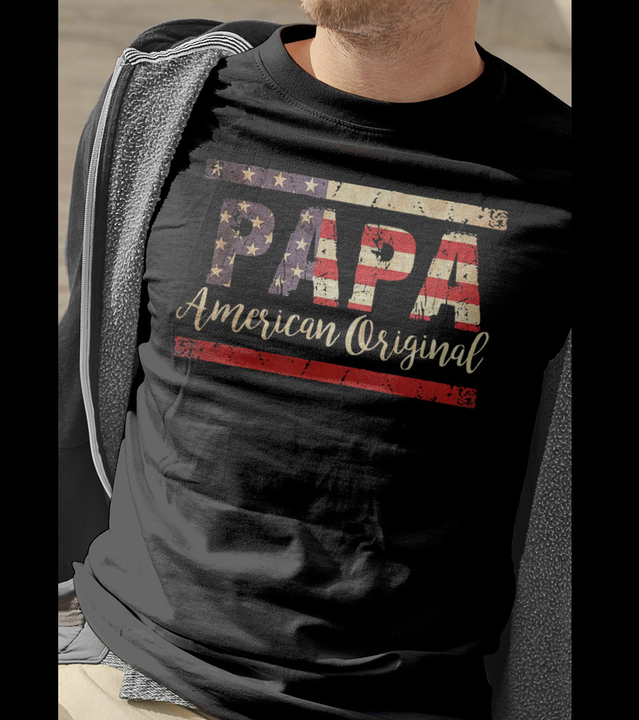 Papa American Original Vintage Flag Mens T-Shirt