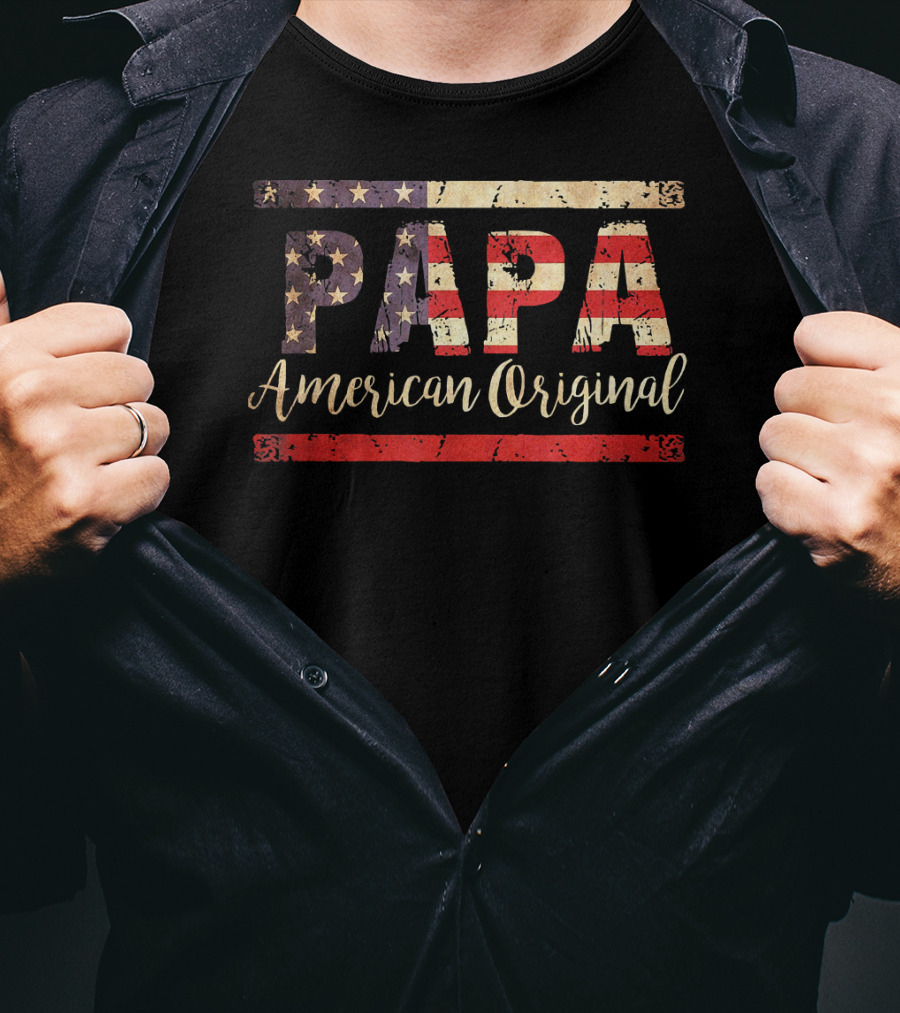 Papa American Original Vintage Flag Mens T-Shirt