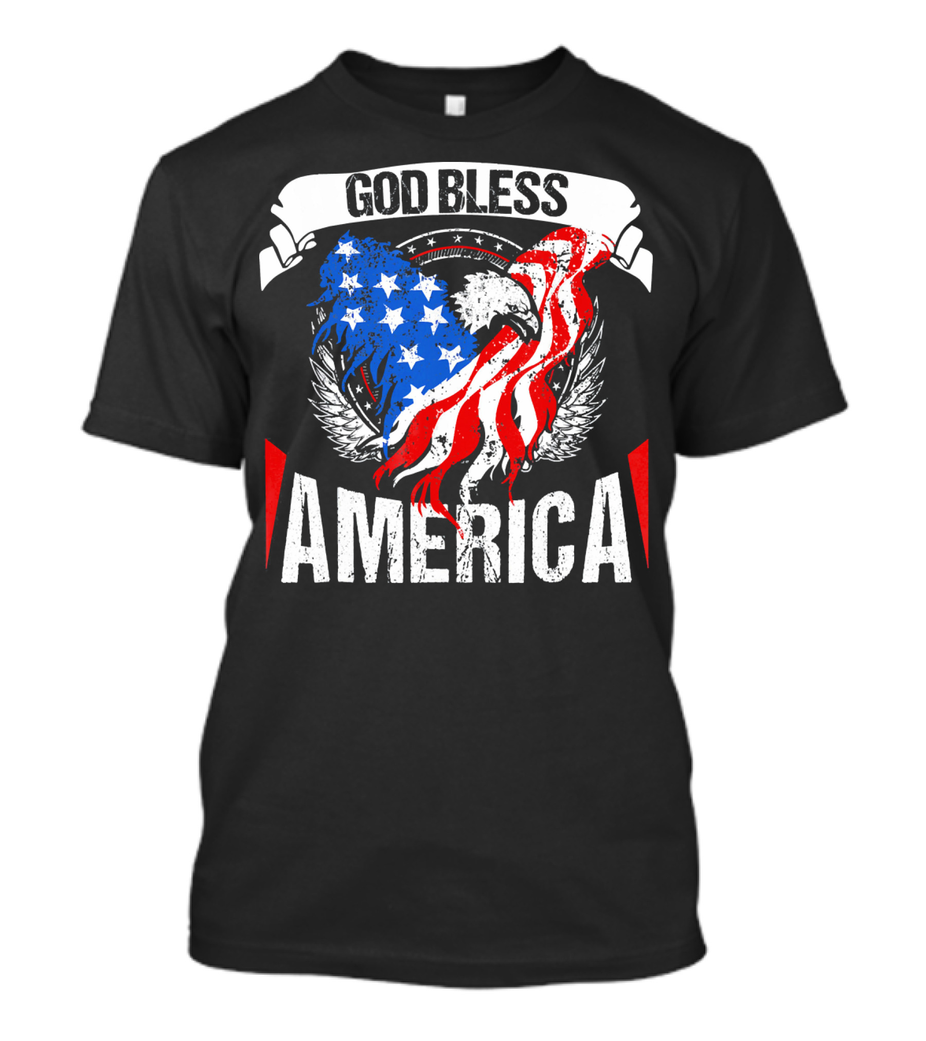 God Bless America Eagle Patriotic Stars And Stripes Wings T-Shirt