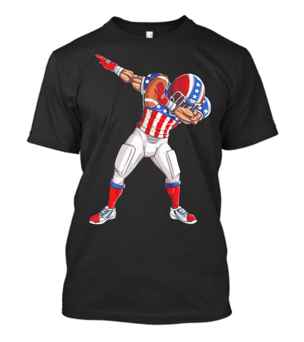 Patriotic Dabbing Football Player Fourth Of July T-Shirt