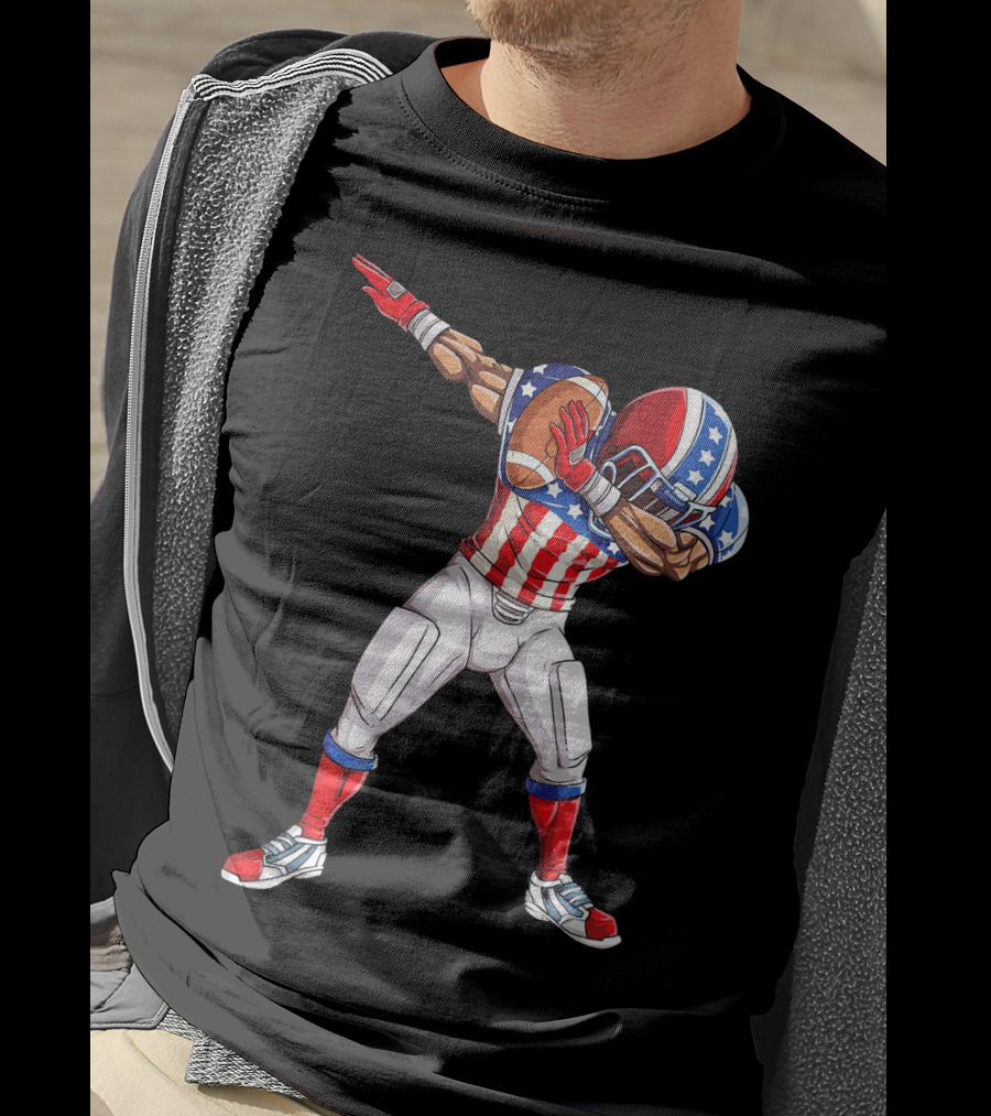 Patriotic Dabbing Football Player Fourth Of July T-Shirt
