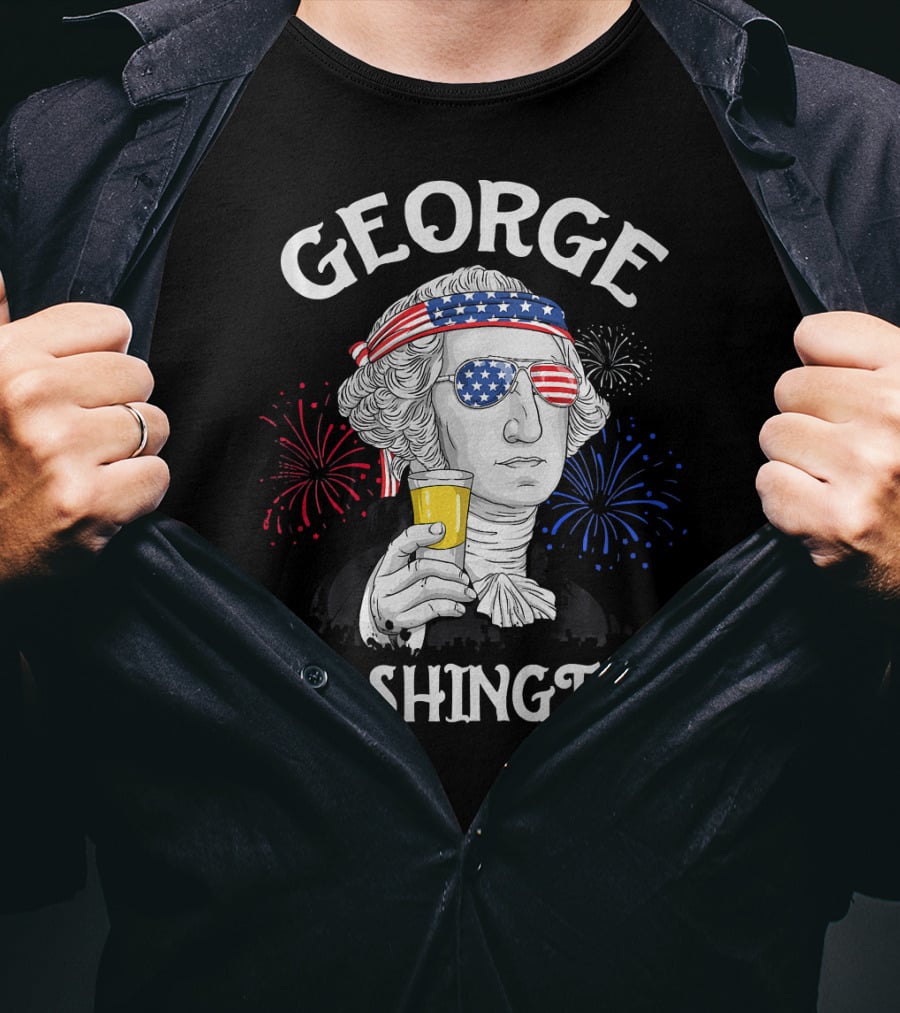 George Sloshington Patriotic Fireworks T-Shirt
