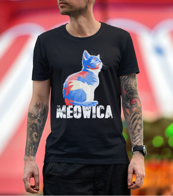 Premium T-Shirt: Meowica Murica Patriotic Cat 4th of July T-Shirt Meowica Murica Patriotic Cat 4th of July T-Shirt
