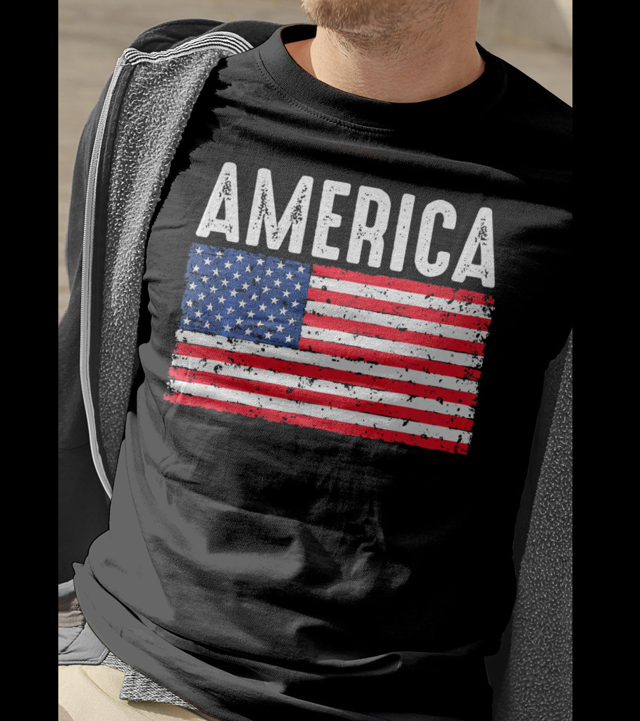America Flag USA Patriotic Fourth Of July T-Shirt