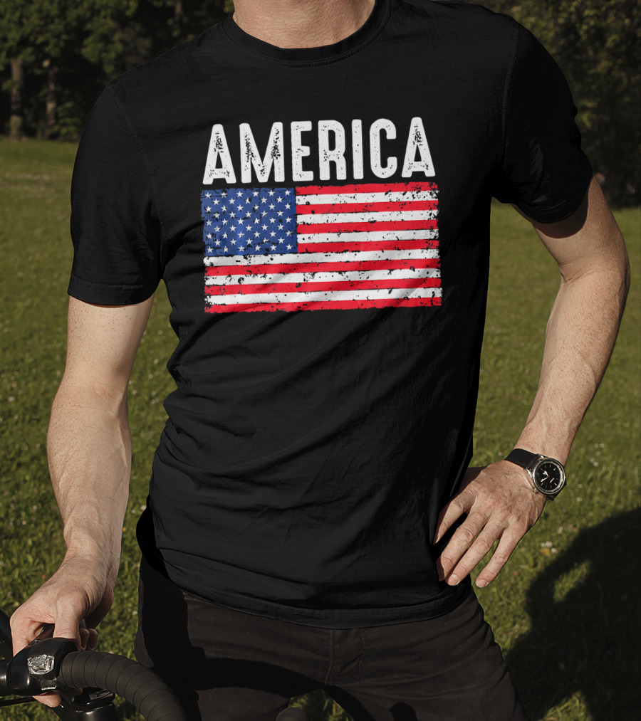 America Flag USA Patriotic Fourth Of July T-Shirt