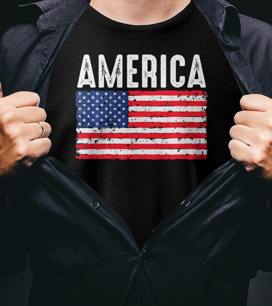 America Flag USA Patriotic Fourth Of July T-Shirt