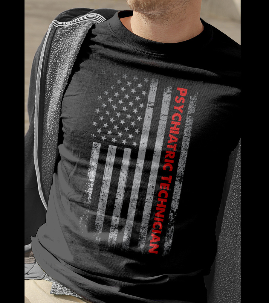 American Flag Psychiatric Technician T-Shirt