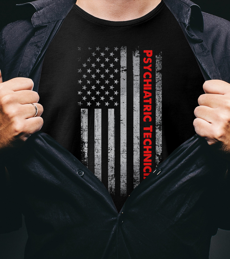 American Flag Psychiatric Technician T-Shirt