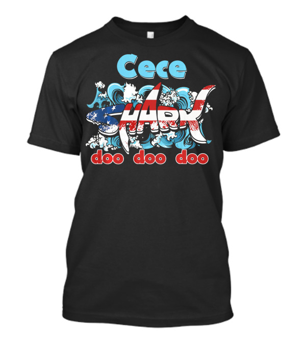 Cece Shark American Flag Doo Doo Doo T-Shirt