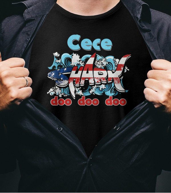 Cece Shark American Flag Doo Doo Doo T-Shirt