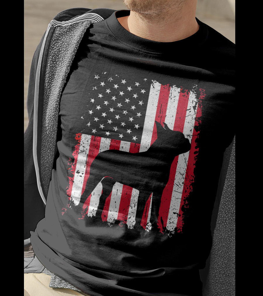 Boston Terrier American Flag Independence Day T-Shirt