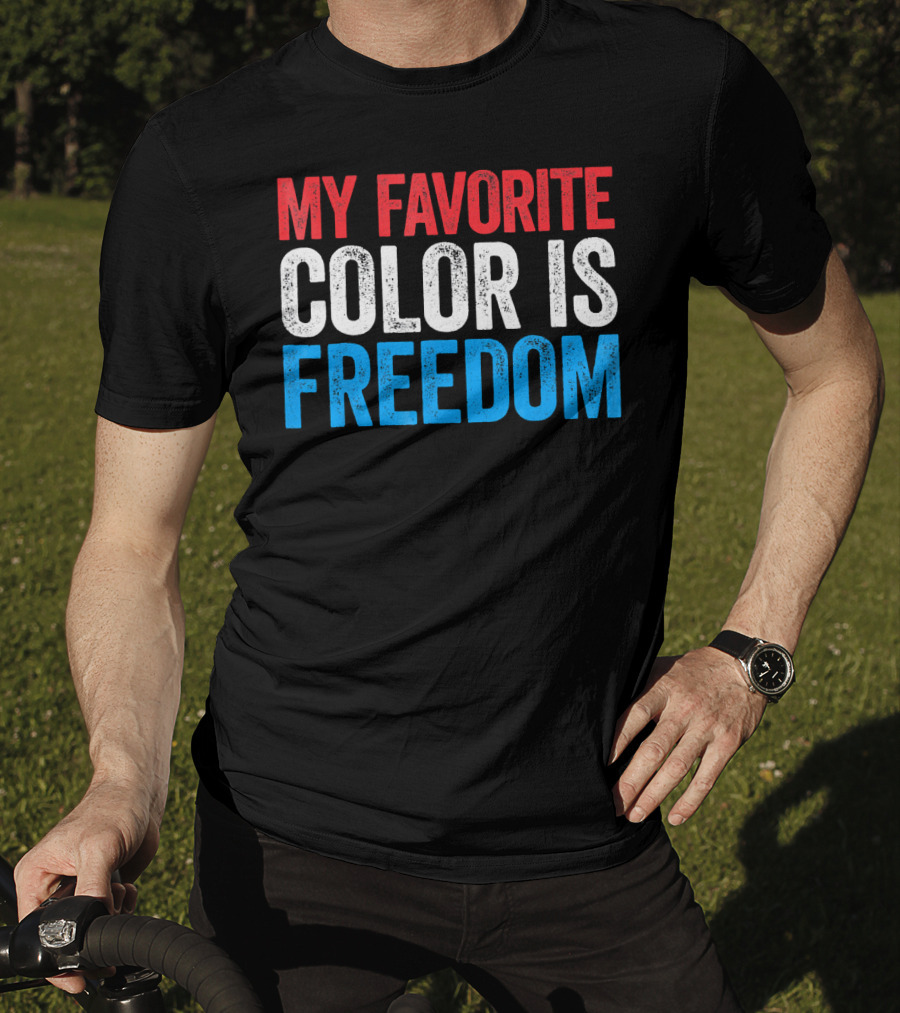 My Favorite Color Is Freedom Pixelated Patriotic T-Shirt