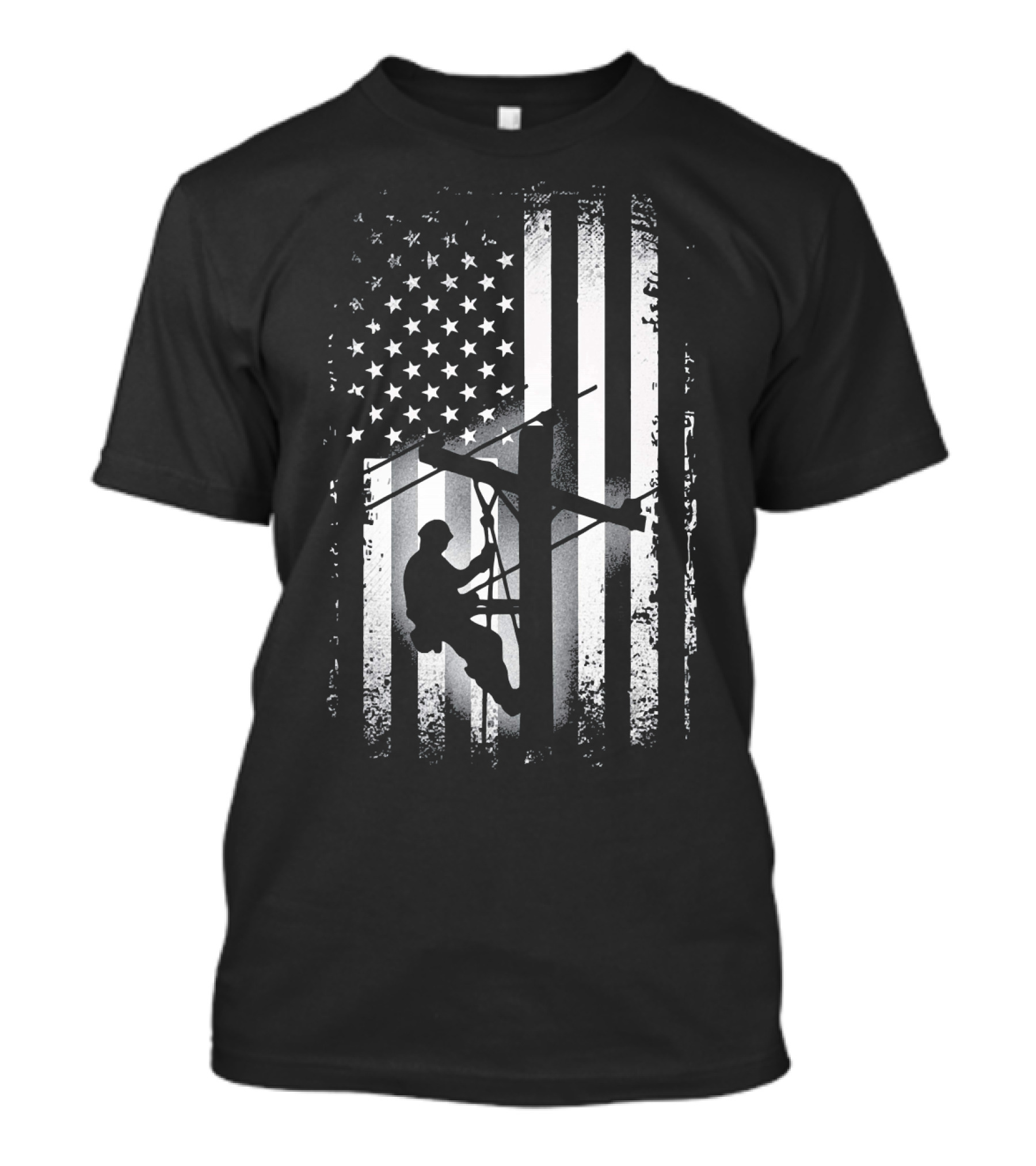 Lineman American Flag USA Patriot Power Worker T-Shirt
