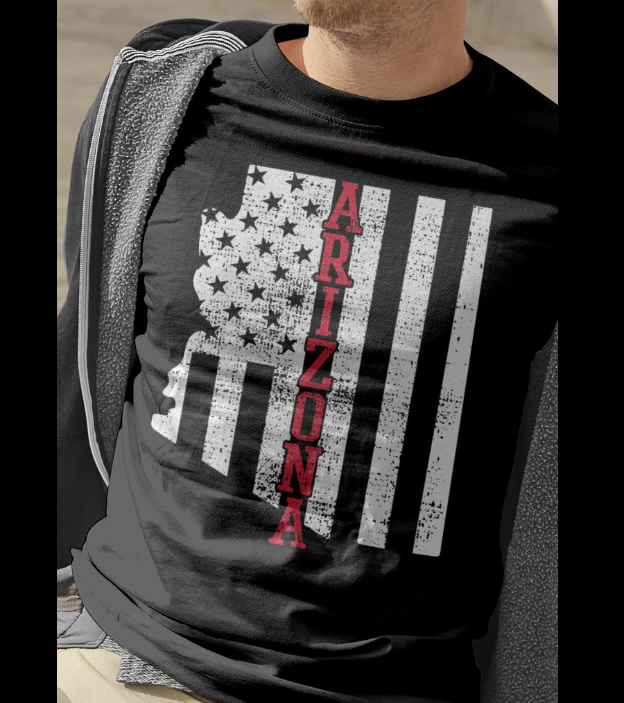 Arizona State Vintage USA Flag Patriotic T-Shirt