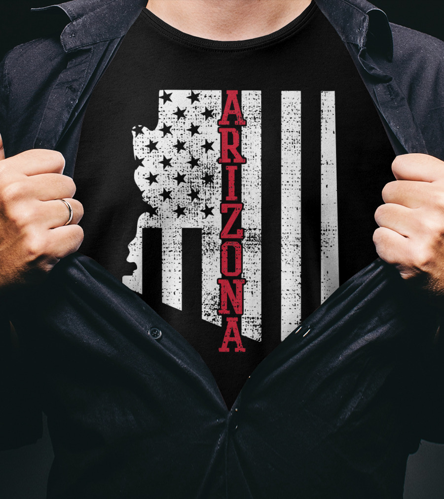 Arizona State Vintage USA Flag Patriotic T-Shirt