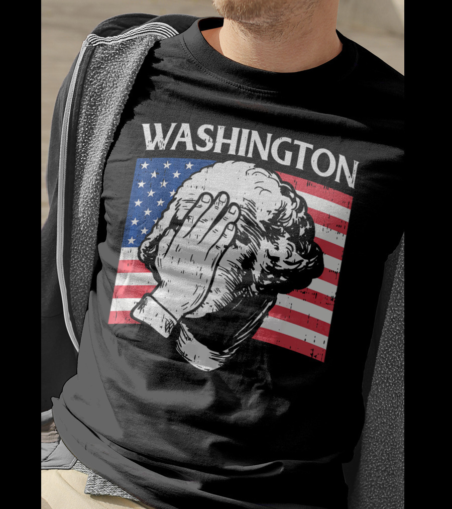 Washington Facepalm American Flag Background T-Shirt