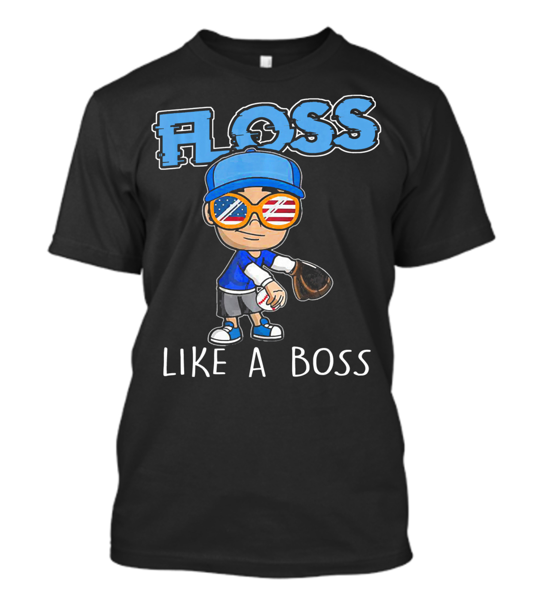 Floss Like A Boss Baseball Pitcher USA Shades T-Shirt