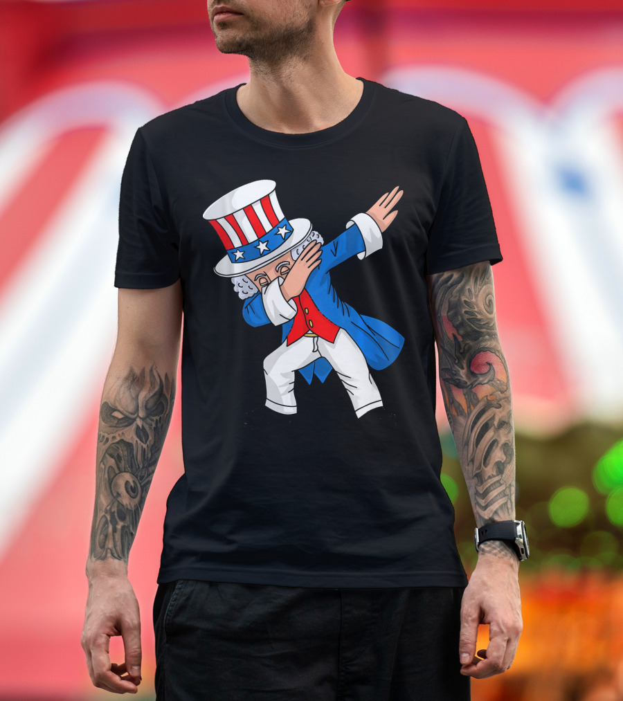 4th of July Party Dabbing Uncle Sam Boys Me T-Shirt