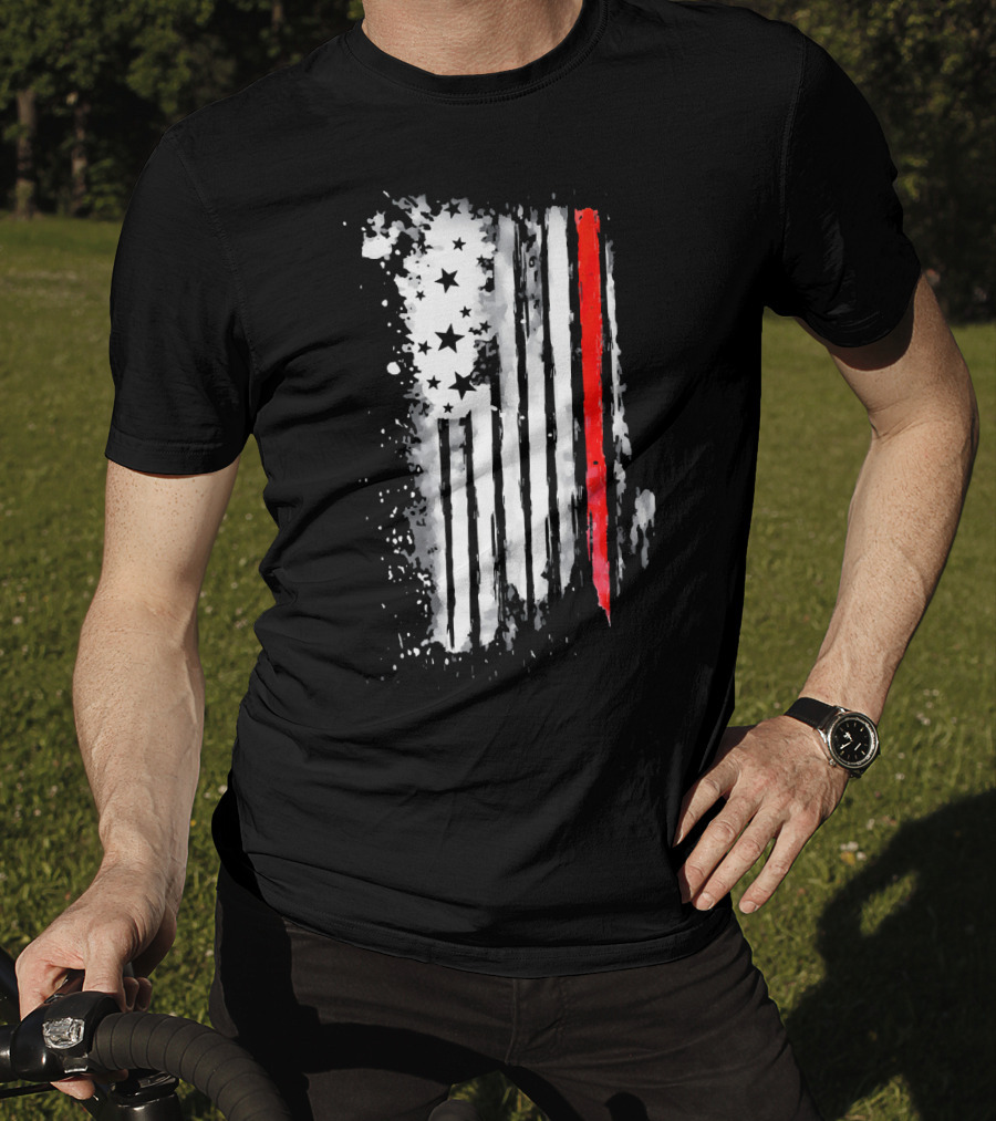Thin Red Line American Flag Firefighter Fir USA T-Shirt