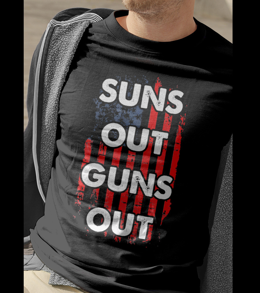 Suns Out Guns Out USA Flag Suns T-Shirt