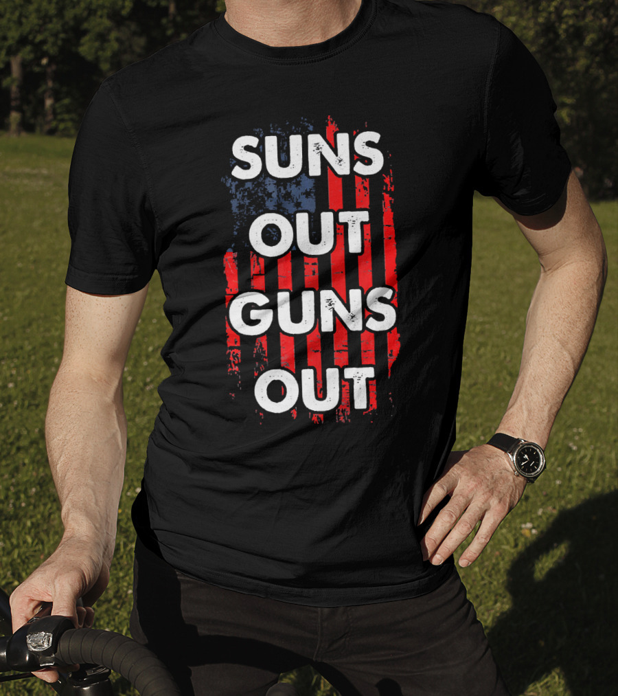 Suns Out Guns Out USA Flag Suns T-Shirt