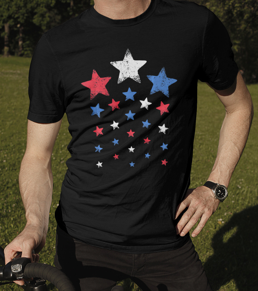 New Years Eve Patriotic Red White Blue Stars T-Shirt