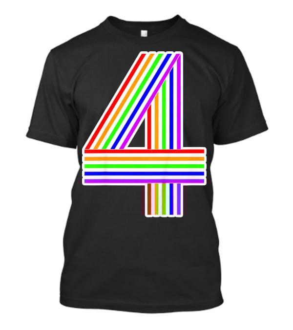 Kids Happy Family Clothing Rainbow Number 4 T-Shirt
