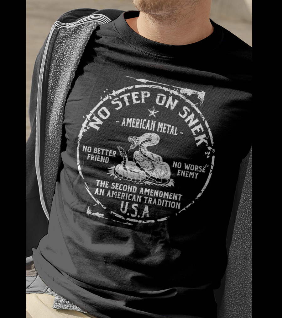 No Step On Snek American Metal Second Amendment Tradition USA T-Shirt