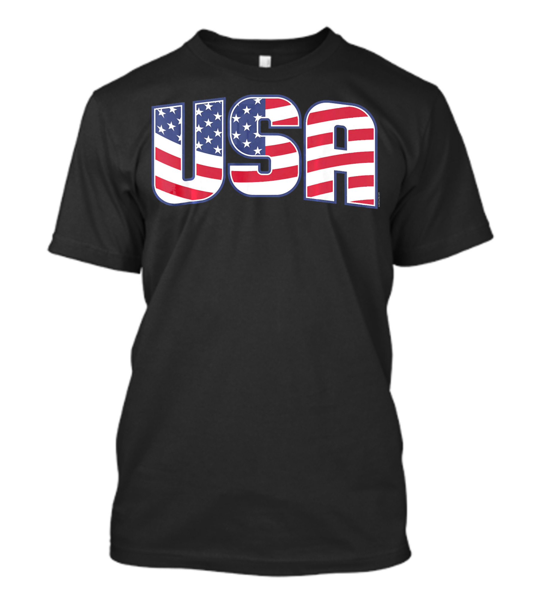 USA Flag Stars And Stripes Lettering T-Shirt
