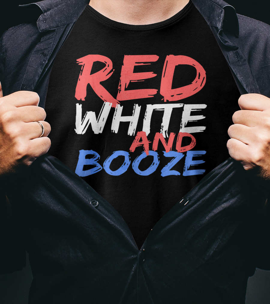 Red White And Booze Drinking T-Shirt