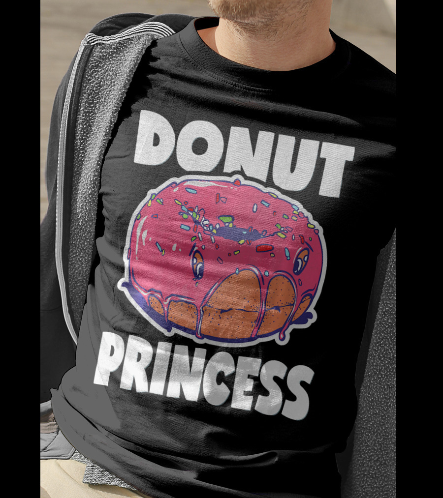 Donut Princess Vintage Baked Fried Cake Pink Sprinkles Fun T-Shirt