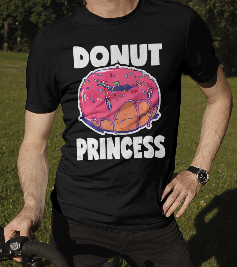 Donut Princess Vintage Baked Fried Cake Pink Sprinkles Fun T-Shirt