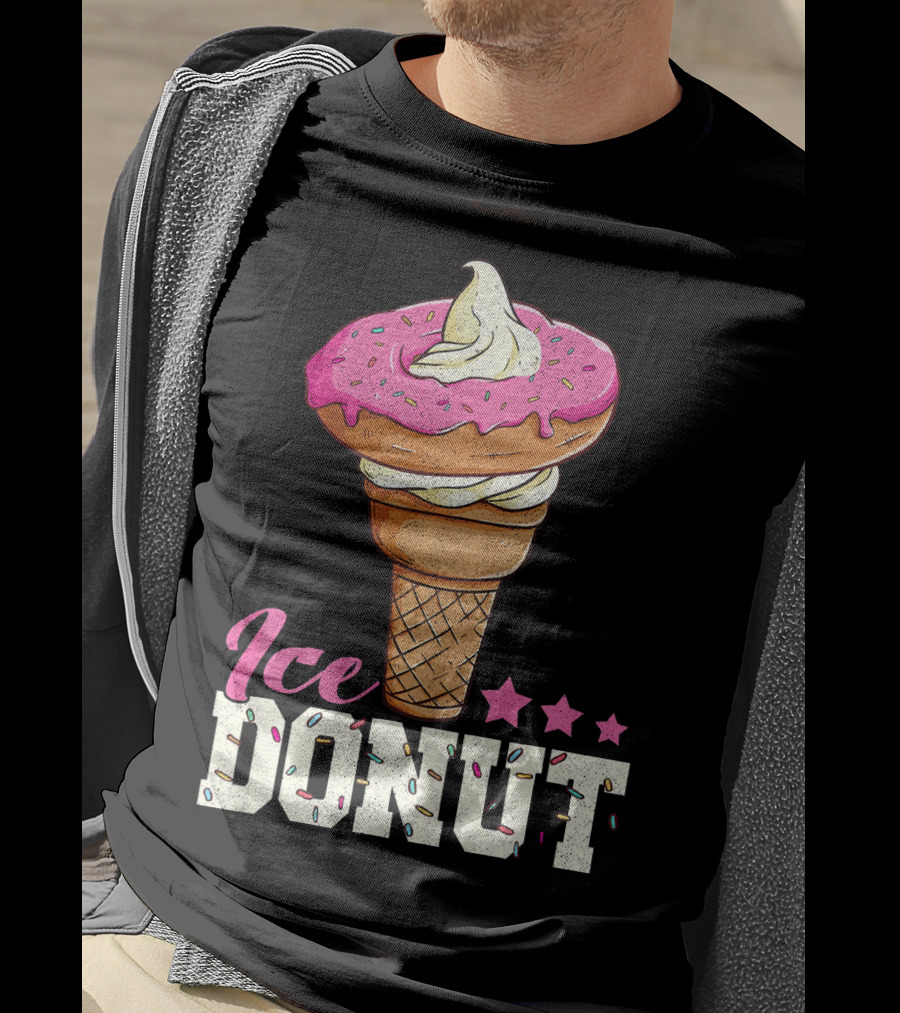 Ice Donut Funny Ice Cream Donut Summer T-Shirt