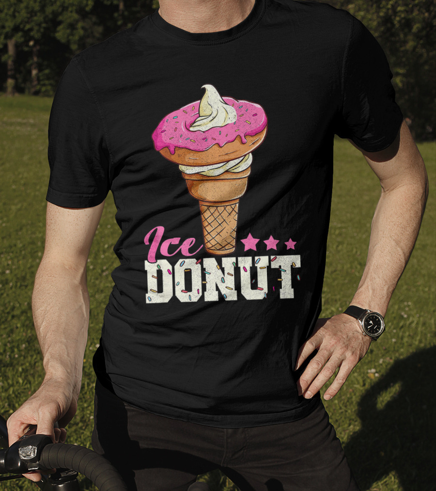 Ice Donut Funny Ice Cream Donut Summer T-Shirt