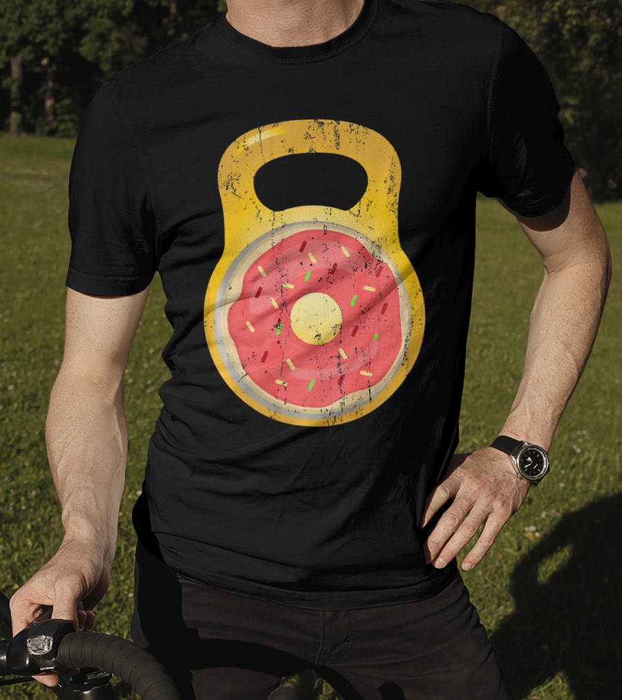 Funny Fitness Donut Kettlebell Doughnut T-Shirt