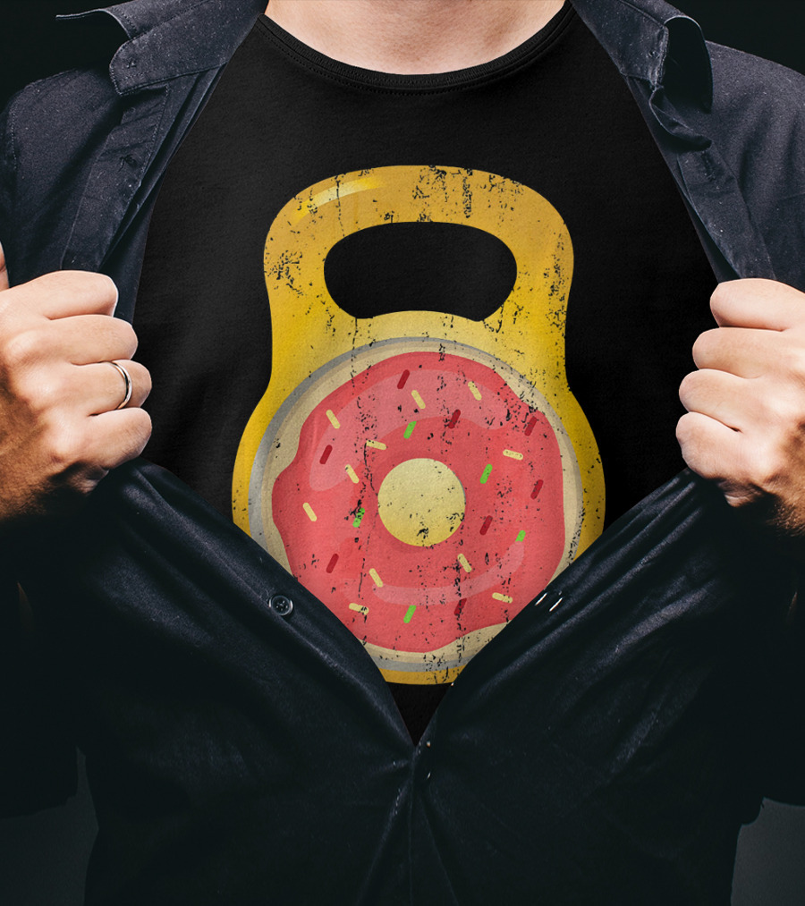 Funny Fitness Donut Kettlebell Doughnut T-Shirt