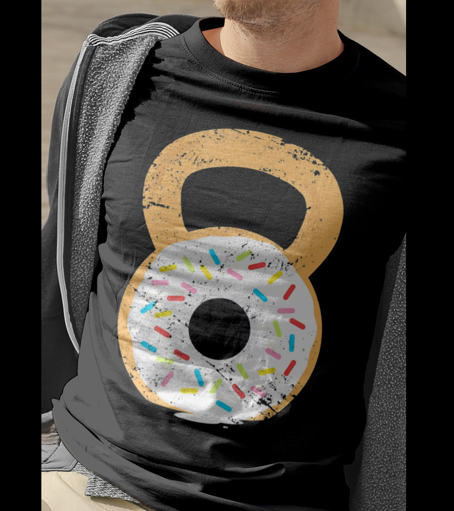 Kettlebell Doughnut With Sprinkles Fitness Humor T-Shirt