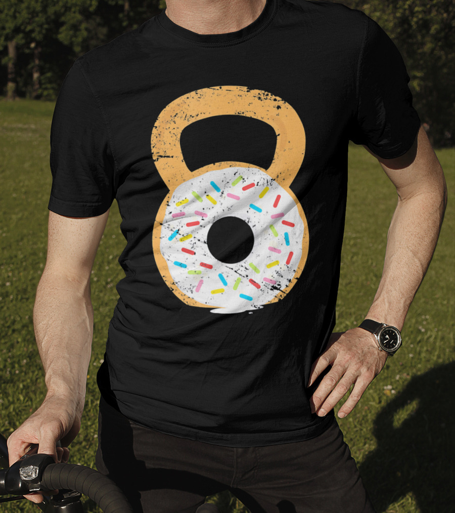 Kettlebell Doughnut With Sprinkles Fitness Humor T-Shirt